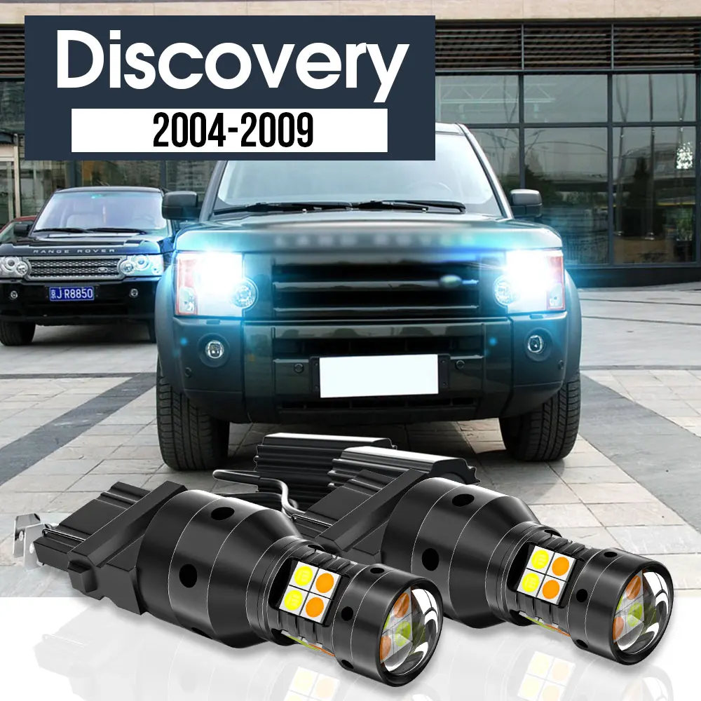 h901 2pcs pack car remote pilot light warning light dual flash light white 2pcs LED Dual Mode Turn Signal+Daytime Running Light Blub DRL Canbus Accessories For Land Rover Discovery 3 2004-2009 2006 2007