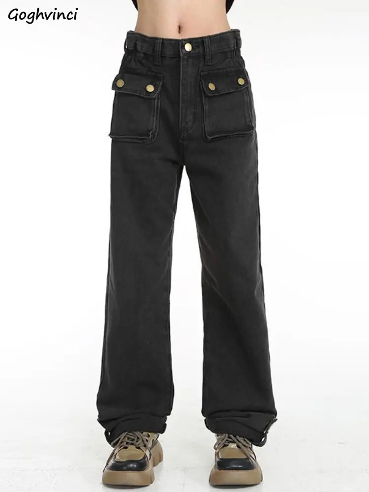 

Wide Leg Mid Waist Jeans Women Loose Basic Do Old Washed Safari Style Chic Design Streetwear New Arrival Autumn Ins Fashion OOTD