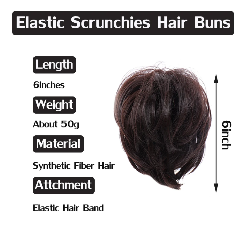 LUPU Synthetic Messy Bun Scrunchie Chignon With Elastic Hair Bands Donut Straight Ponytail Hair Pieces For Women Hair Extensions