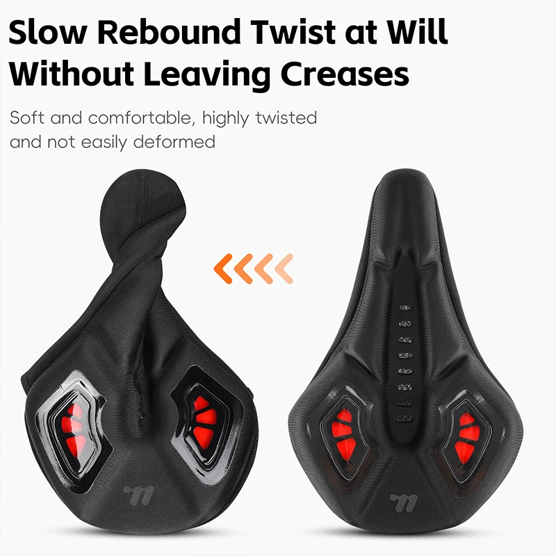 WEST BIKING Silicone Bicycle Saddle Cover Super Comfortable Shock Absorbing MTB Road Bike Seat Cover Hollow Cycling Soft Cushion