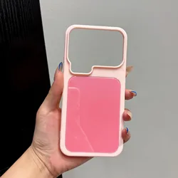 Macaron Color Mirror Phone Case - Soft Silicone Shockproof Cover for Redmi K90 (Pink)