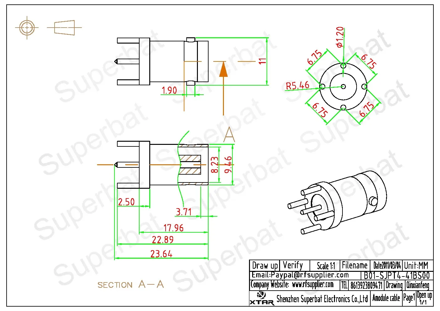 RF Coaxial Connector for Semi Rigid Cable
