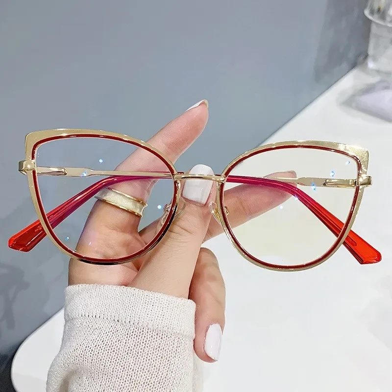 Women's Designer Oversized Cat Eye Anti-Blue Light Eyeglasses Frame