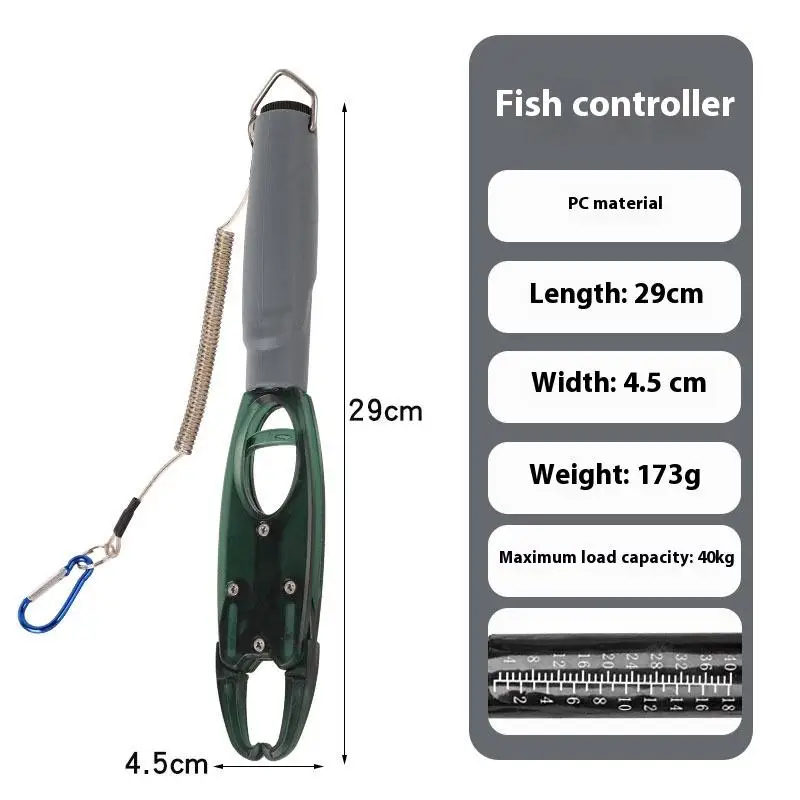 Pince à lèvres pêche alliage aluminium avec balance intégrée pour pesée et prise des poissons