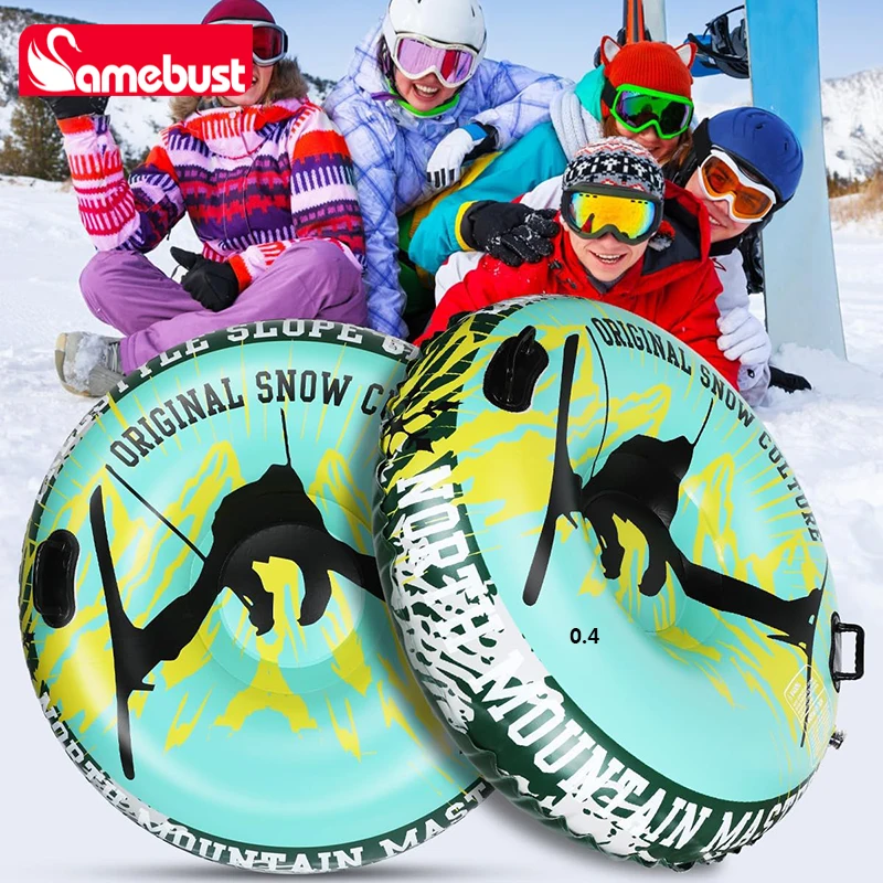 Camebust Snow Tube 47 Inch Inflatable Ski Tube, Handle Design Sledding Tube, Floated Snow Tube Outdoor Inflatable Ski Rings