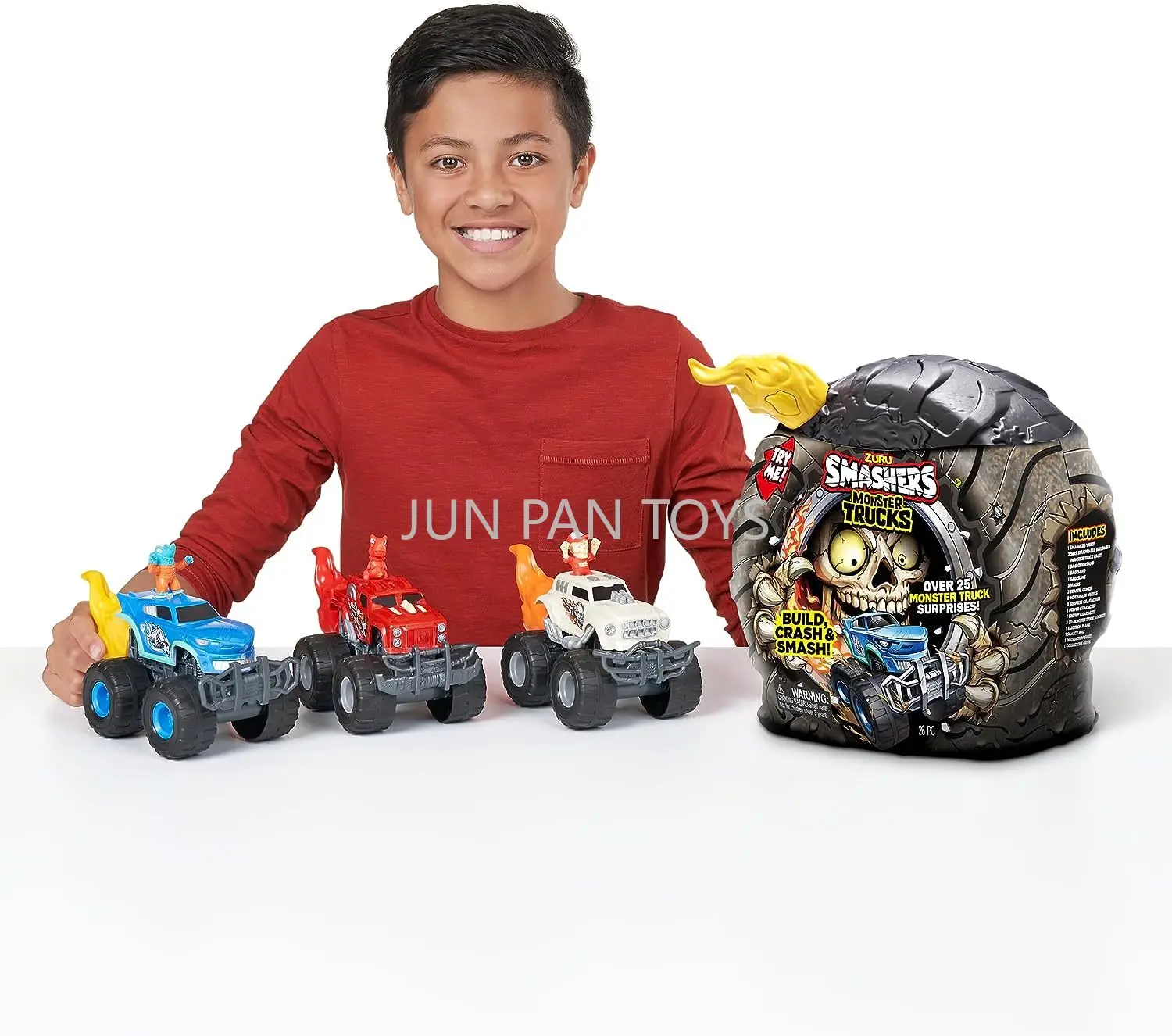 ミニカー ZURU SMASHERS MONSTER TRUCKS Smashers Monster Truck Surprise with Wheels and Smash Action