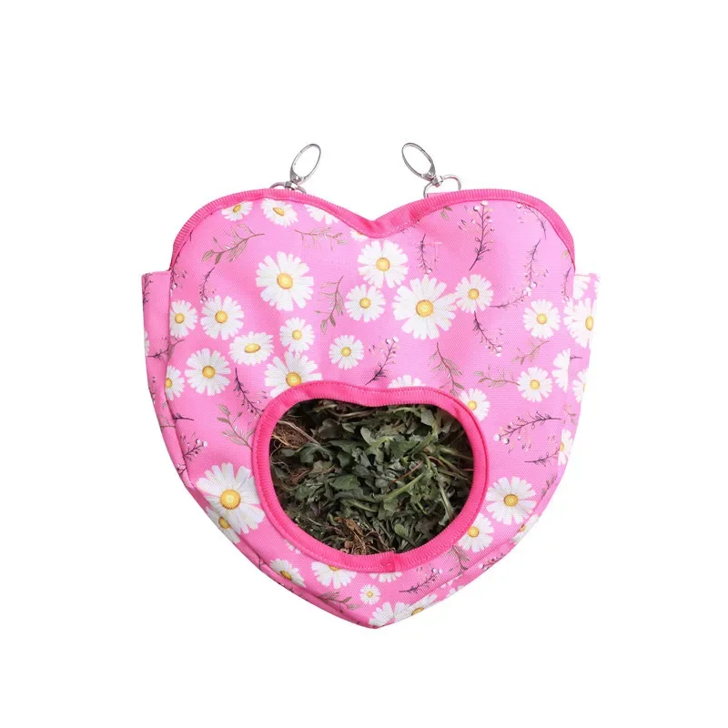 Herzform Heu beutel Hänge beutel Kleintiere Feeder halter klassischer Kaninchen fütterung beutel Meers chweinchen Chinchilla hängender Heu beutel – Detail 5