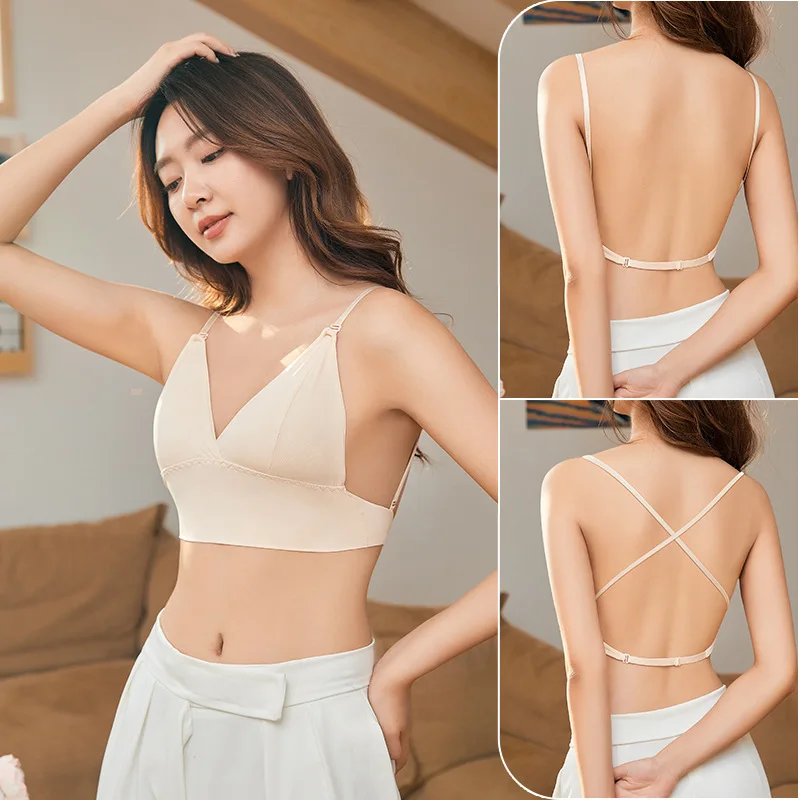 

Invisible Bra Backless Bralette Women Bras Without Underwire Seamless Underwear Halter Top Open Back Brassiere Sexy Camisole