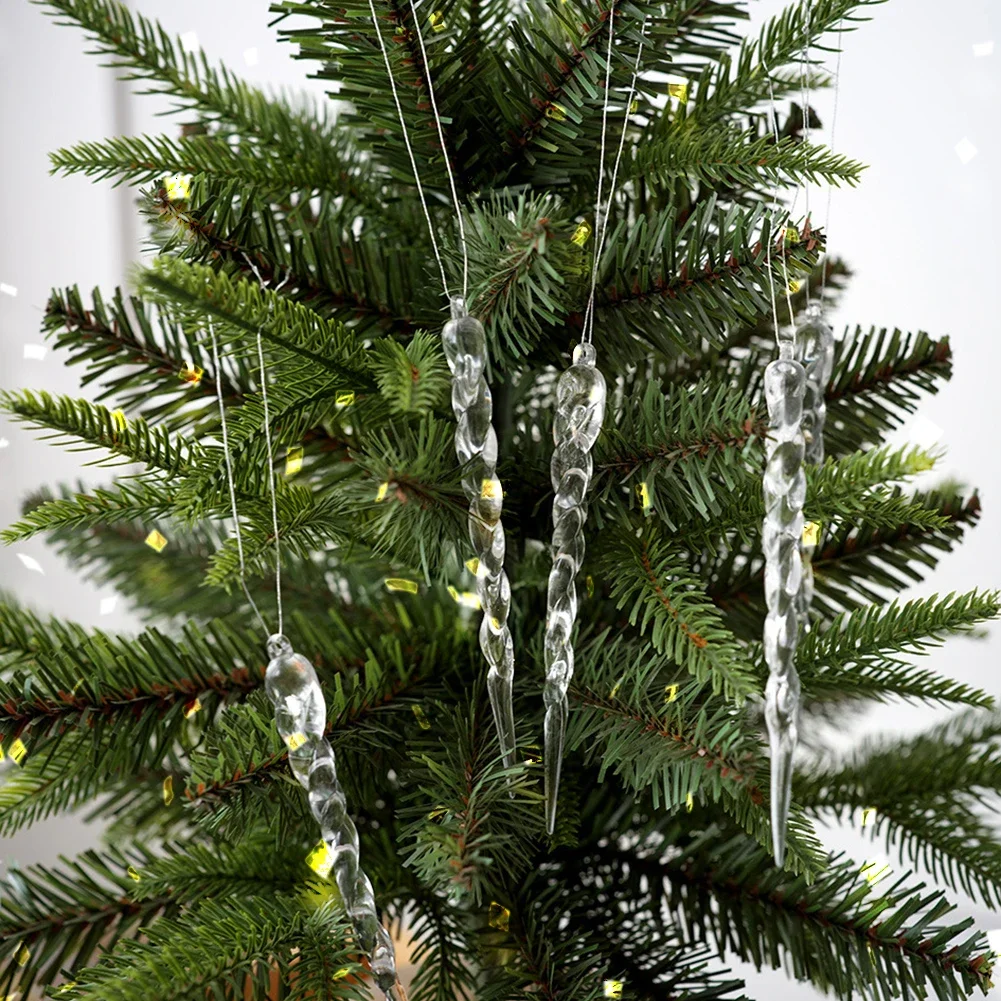 Clear Plastic Christmas Icicle Decorations for Winter Party
