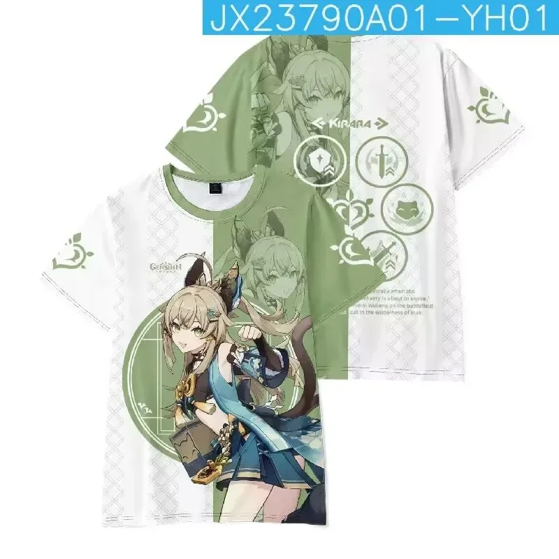 Anime Genshin Impact Kirara 3D Print T Shirt Women Men Summer Fashion O-neck Short Sleeve Funny Tshirt Graphic Tees Cosplay 2024