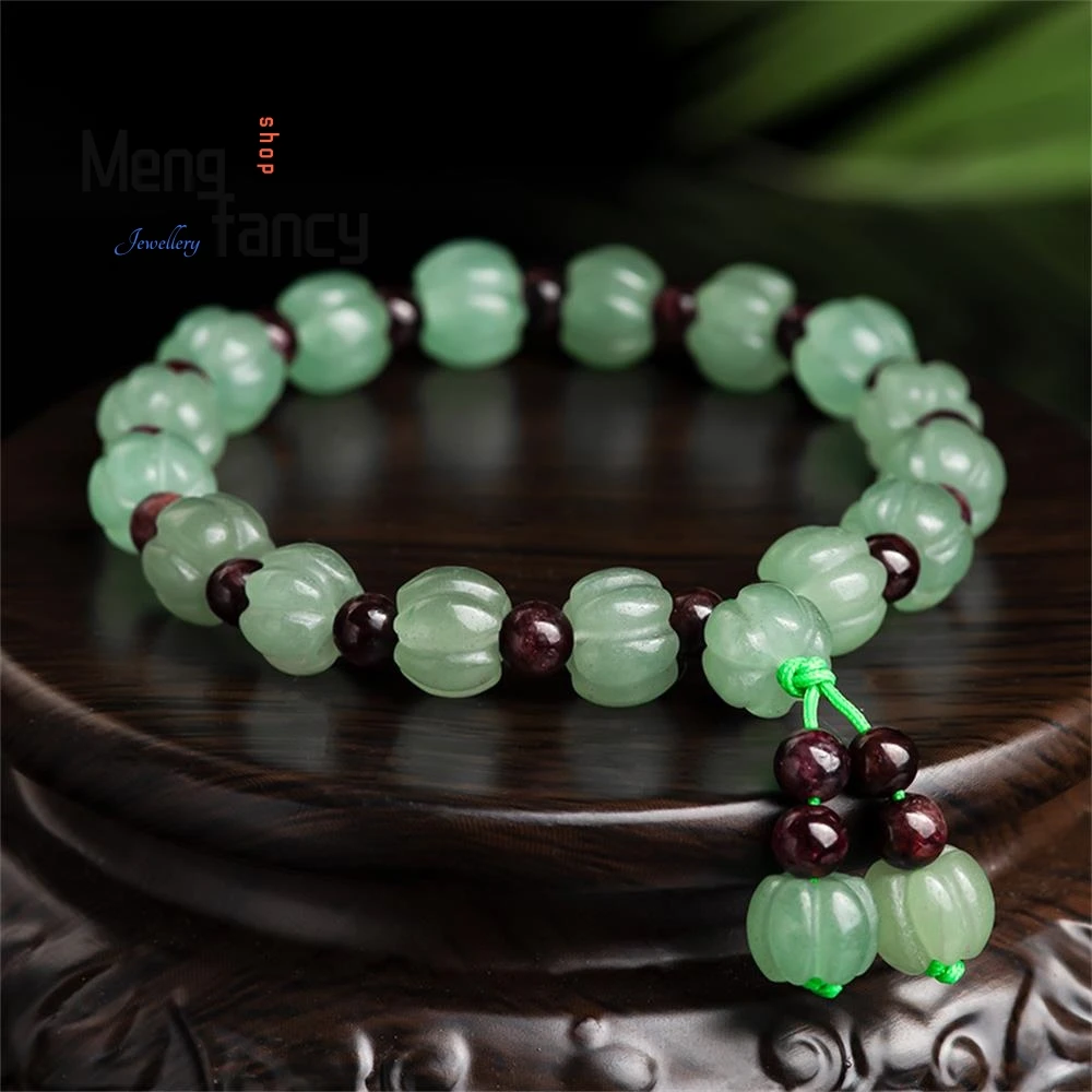 Natural Golden Silk Jade Colorful Pumpkin Strings Simple Custom Retro Best Seller Fashion Jewelry Holiday Gift Souvenir