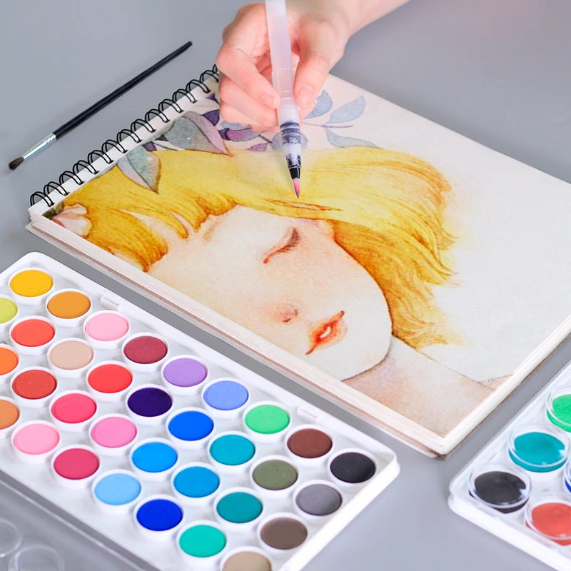 Simbalion WCC 16/36 colors Solid Watercolor Paint Beginner use Watercolor Cakes
