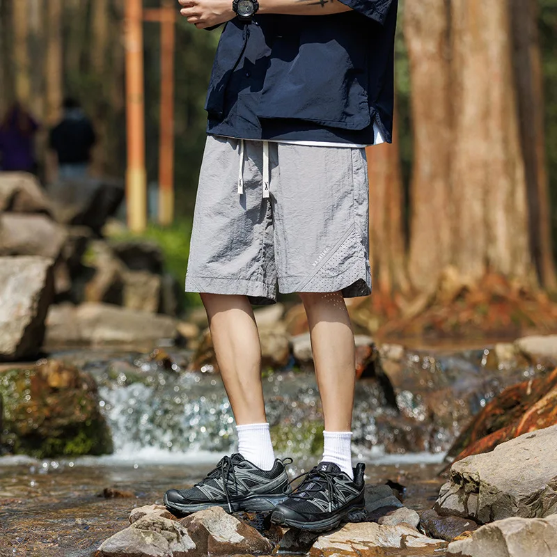 Men's Summer Casual Loose Solid Color Ice Silk Sensual Feel 5-Minute Shorts