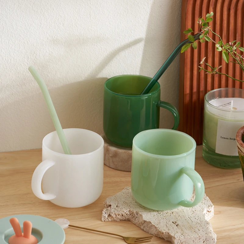 Jade Glass Cup Retro Green Glass High Borosilicate Heat resistant Tea Cups Coffee Mug Drinkware Dinking milk water