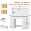 Vanity Desk with Power Outlet, Makeup Vanity with Mirror and 14 LED Light, 3 Lighting Modes,11 Drawer Vanity Table with Sl 2