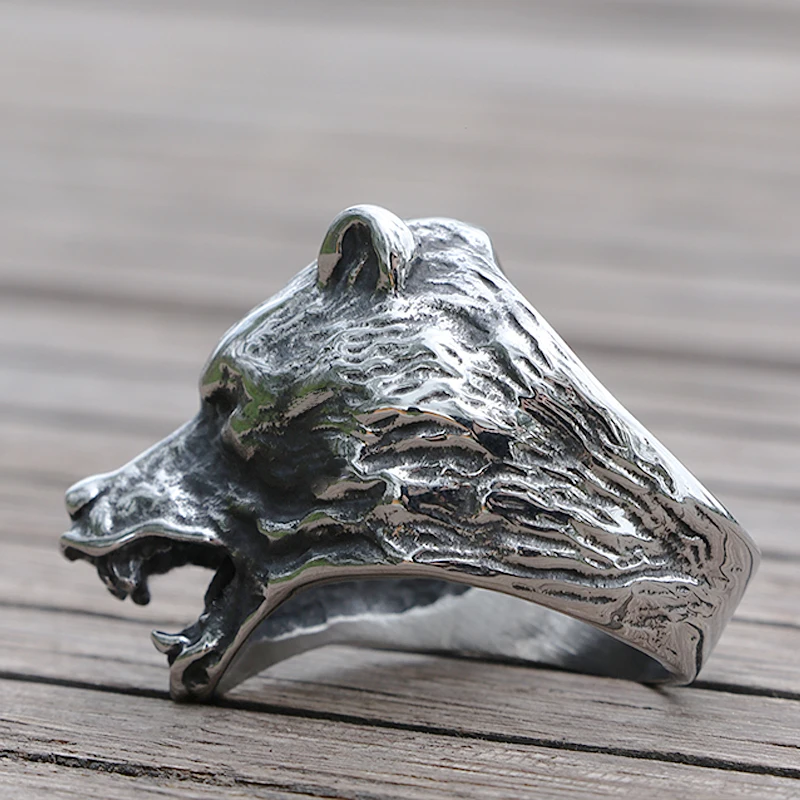 Anello Motociclista Anello Gorilla Per Uomo PikaLF - Design Vikingo, Hip Hop, Gotico Anello Animale - 10
