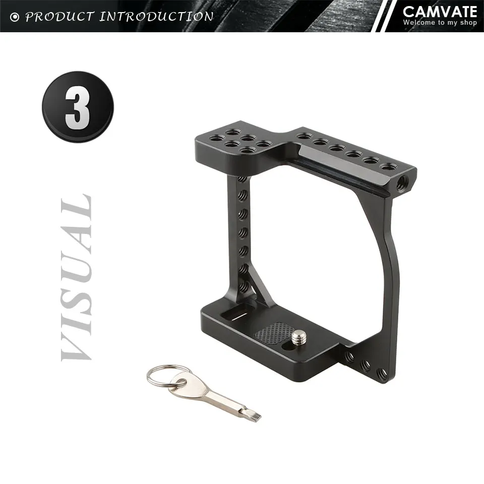 DSLR Camera Cage Rig With Quick Release NATO Safety Rail & 1/4"-20 Mounting Poin