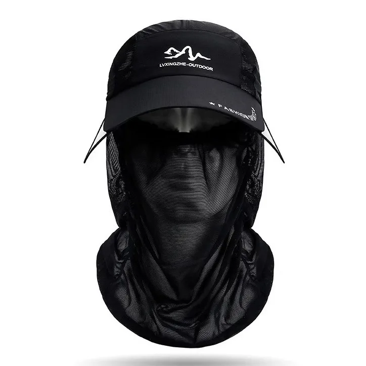Fisherman Hat Outdoor Fishing Sunscreen Fishing Hats Long Tongue Men's Summer Breathable Windproof Mesh Awning Peaked Cap Lure Hat