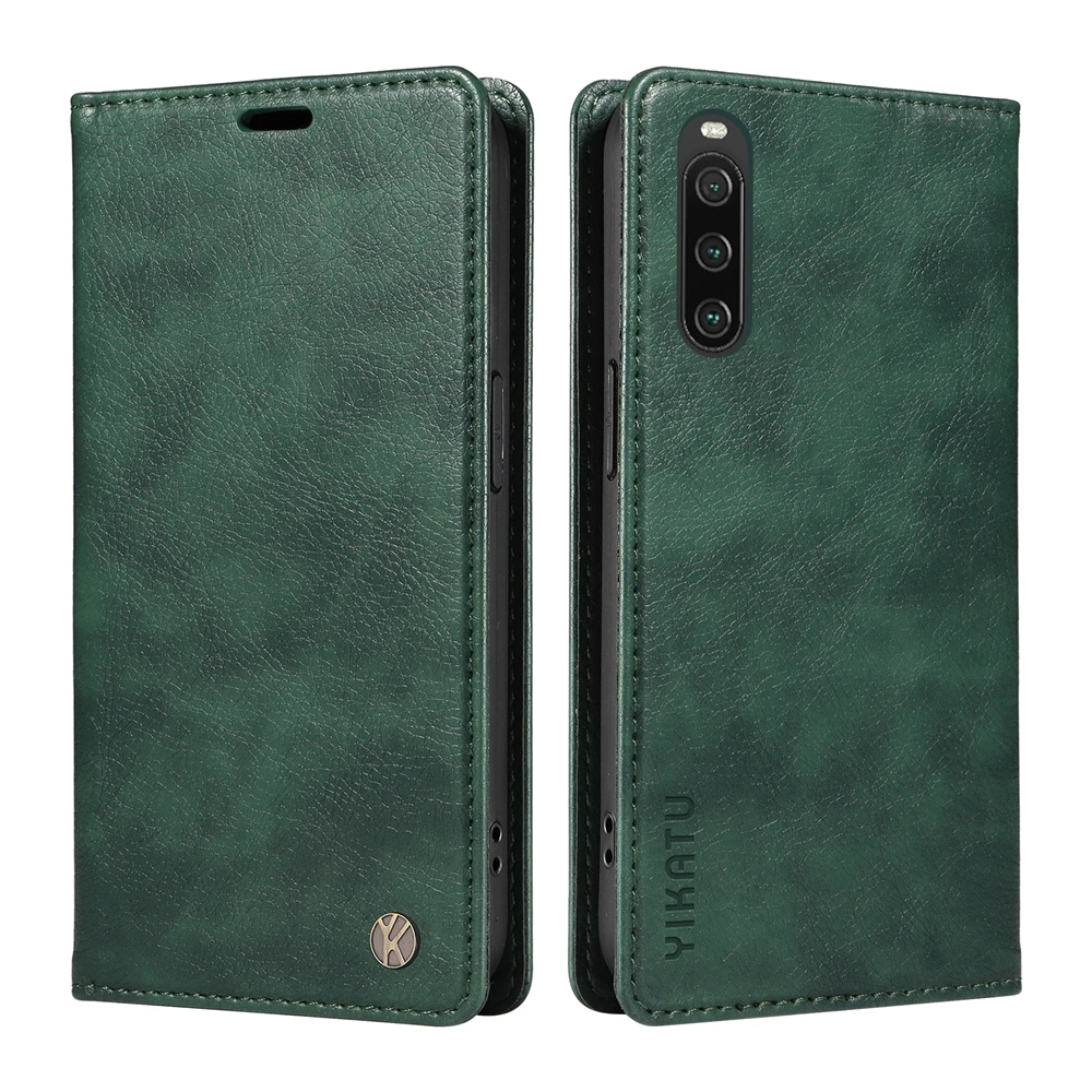 Premium Litchi Stria Leather Magnetic Wallet Flip Case