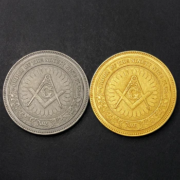 Moneta da sfida fortunata in oro e argento, cavalieri della massoneria templare delle crociate, vecchio denaro da collezione, regalo commemorativo