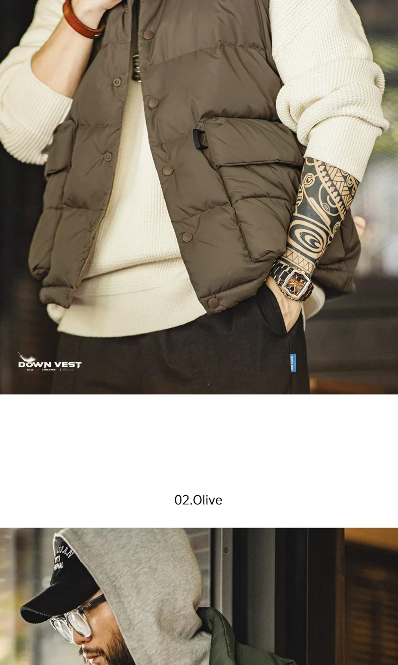 Maden Men's Puffer Vest Styling 7