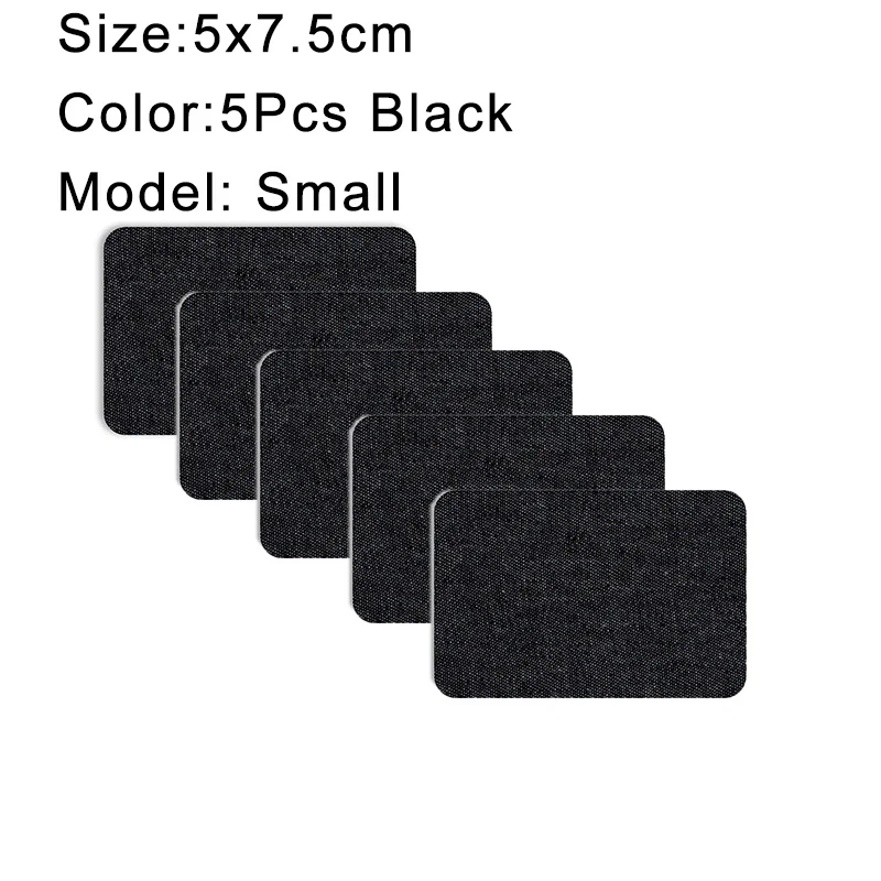 Denim Iron-On Patch Set: Self-Adhesive Blue Cotton Repair Patches
