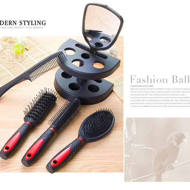 Versatile Hair Styling Comb Selection Plastic Beauty Tools Mirror Collection Travel Portable Lightweight Grooming Aid 3