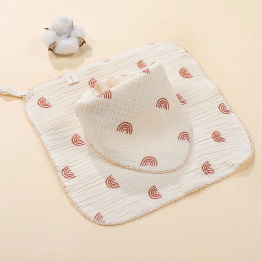 Cotton Baby Feeding Drool Bibs Soft Snap Button