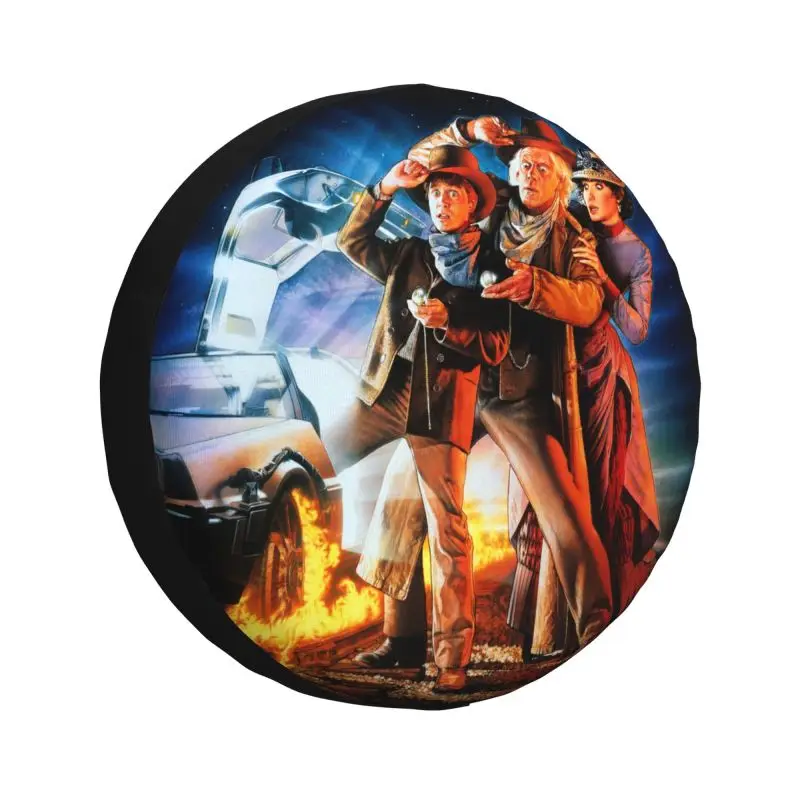 

Custom Back To The Future Spare Tire Cover for Jeep Toyota Mitsubishi 4WD 4x4 RV Car Wheel Protector Car