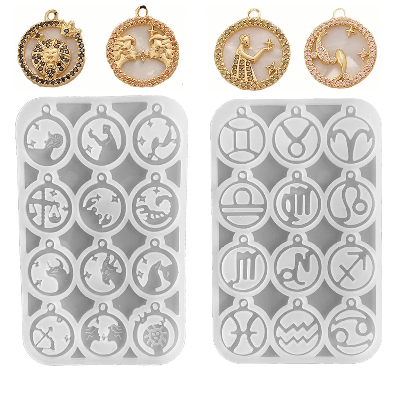 Zodiac Jewelry Pendants Silicone Molds for Handmade UV Epoxy Resin 12