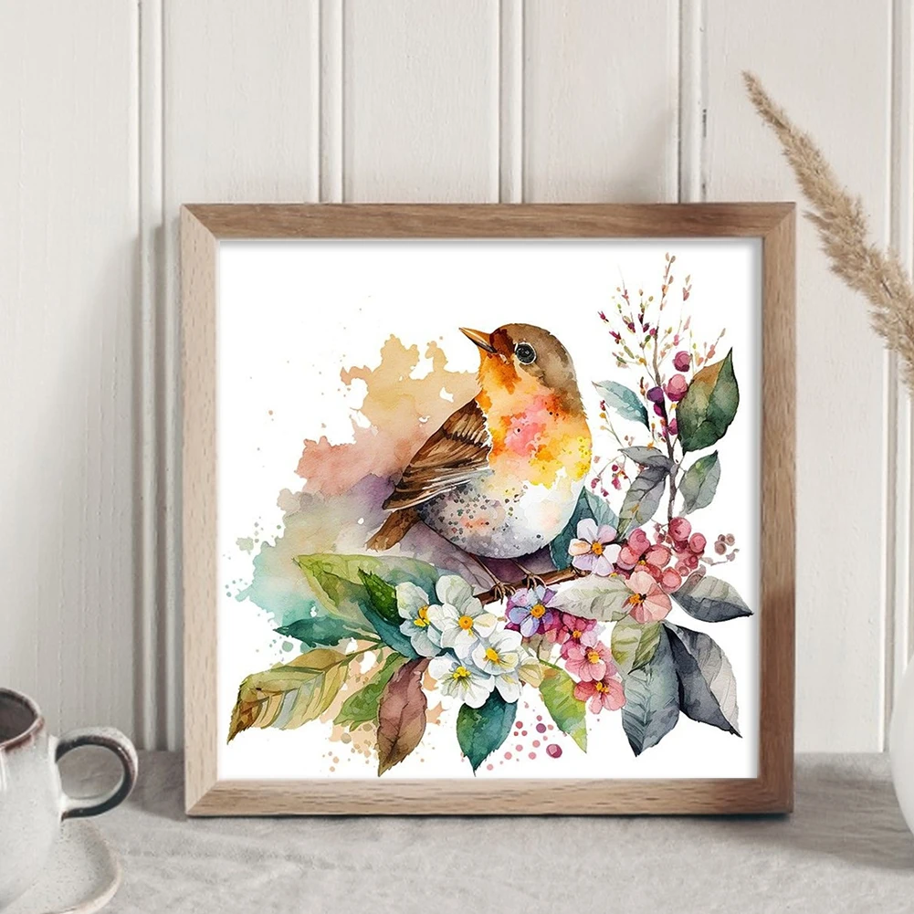 Cross Stitch Kit 20*20cm 18CT Flower Birds Series Cross Stitch Print Canvas Kit Full Embroidery Eco-cotton Thread Home Decor Painting Embroidery