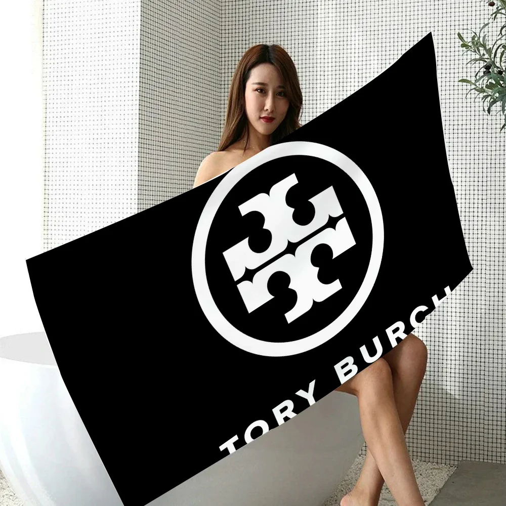 T-Tory Burch Logo Bathing Towels Adults Bathrobe Girl Towel Beach Spa Large Bath Bathroom Quick Drying Size Christmas Robe Anime 4