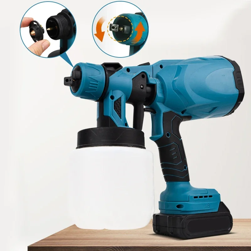 1000ML Electric Spray Gun Cordless Paint Sprayer Auto Furniture