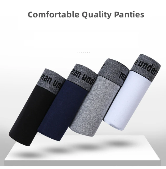5pcs/Set Men Underpants Breathable Pure Cotton Man Underwear Sexy Hot Fashion Solid Boxer Shorts Intimate Men's Panties For Gay 2