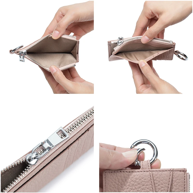 Luxury Brand Wallet Women Card Holder Women and Men Genuine Leather Wallets  Ultra-thin Bifold Unisex Credit ID Card Short Purse - AliExpress