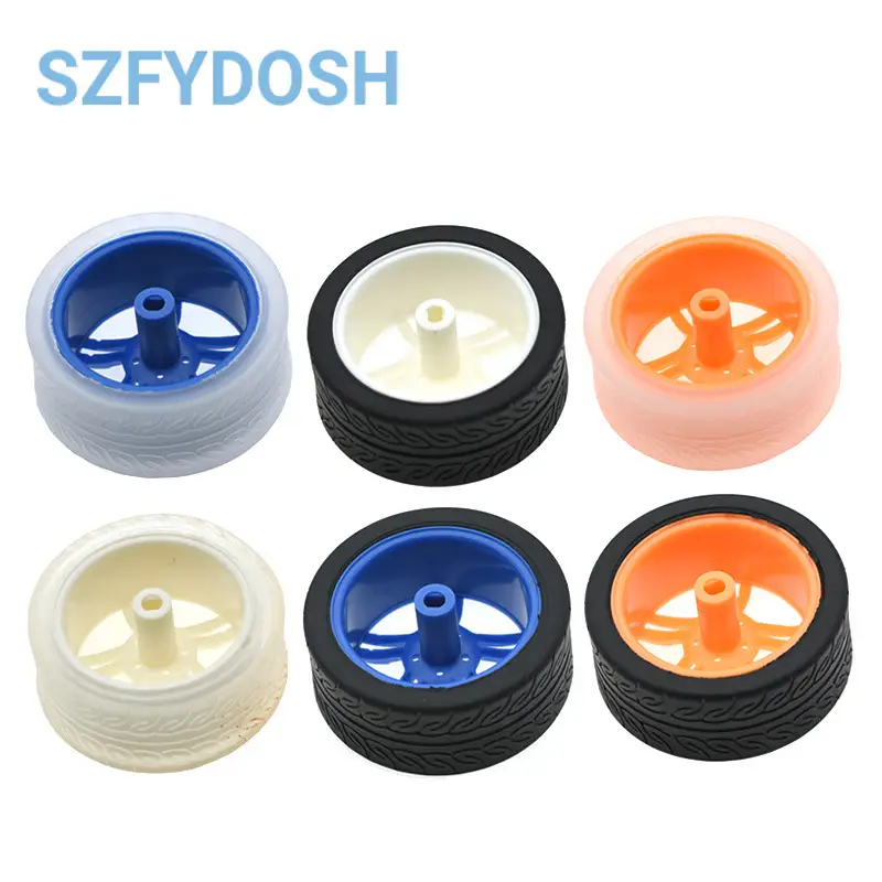 New Smart Car DIY Accessory Wheel Model Rubber Wheels TT Motor Tires 65*27mm image 6