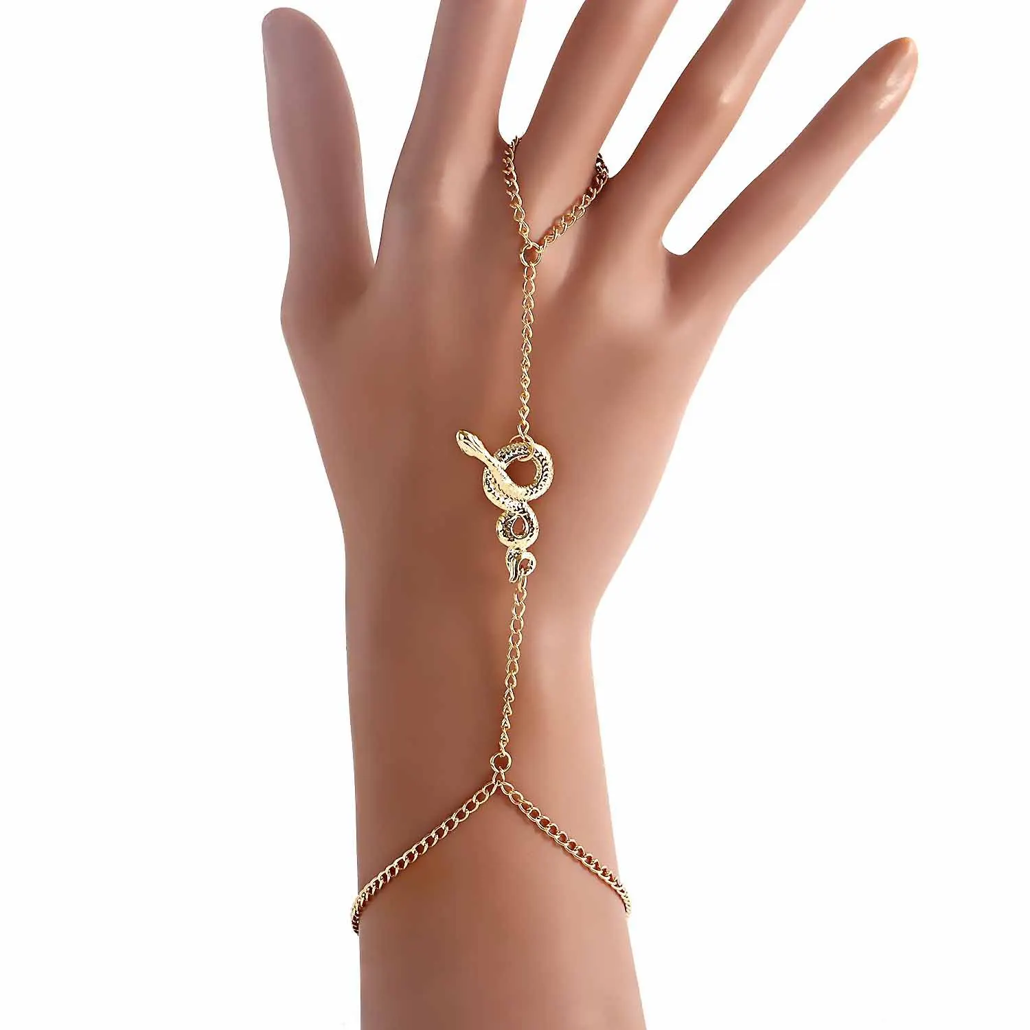 Sterling silver ring-chain bracelet “Nare” – Eva Romani