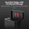 TELESIN Portable Charging Case for Insta360 X4 Accessories Dual Slot Smart Charger with TF Cards Storage Insta 360 X4 Accessorie 3