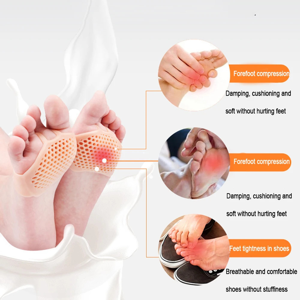 Foot Care Forefoot Cushion Insole for Women High Heel Shoes Pain Relief Prevention Blister Toes Insert Pads shoe insoles orthopedic insoles orthotic insoles