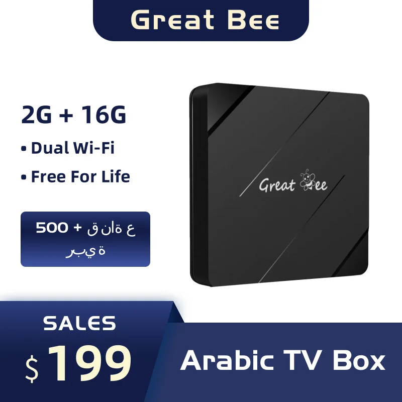 Новая Арабская ТВ-приставка Great Bee Free For Life, GBM4 Android 10, Арабская смарт-приставка 4K H313 2 ГБ 16 ГБ, пожизненная Бесплатная ТВ-приставка бесплатно