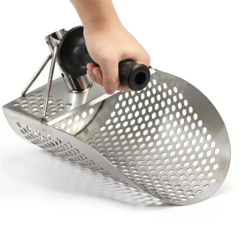 1PC 스테인레스 비치 모래삽, 손잡이가 있는 금속 탐지 도구, 빠른 분류 금속 탐지기, 보물찾기 삽 도구.