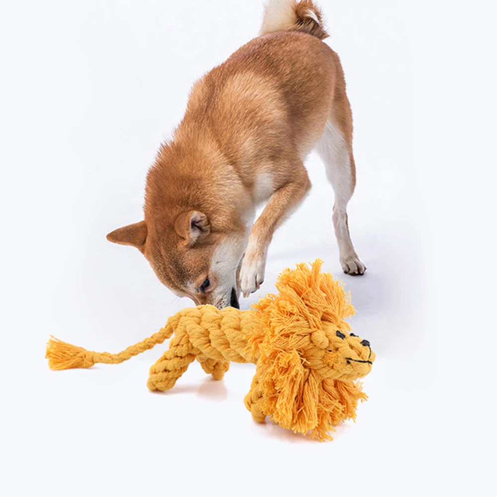 

YOUZI Lion Tug Rope Dog Toy Cute Toys For Small To Medium Dogs Durable Handmade Cotton Rope Toy For Aggressive Chewer PET TOYS