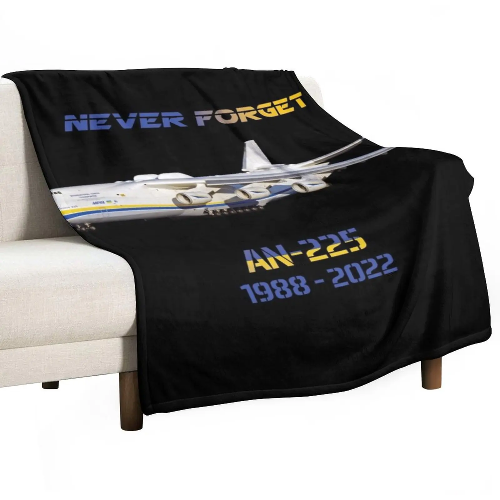 

AN-225 Never forget Throw Blanket Soft Blanket Sofa Blankets