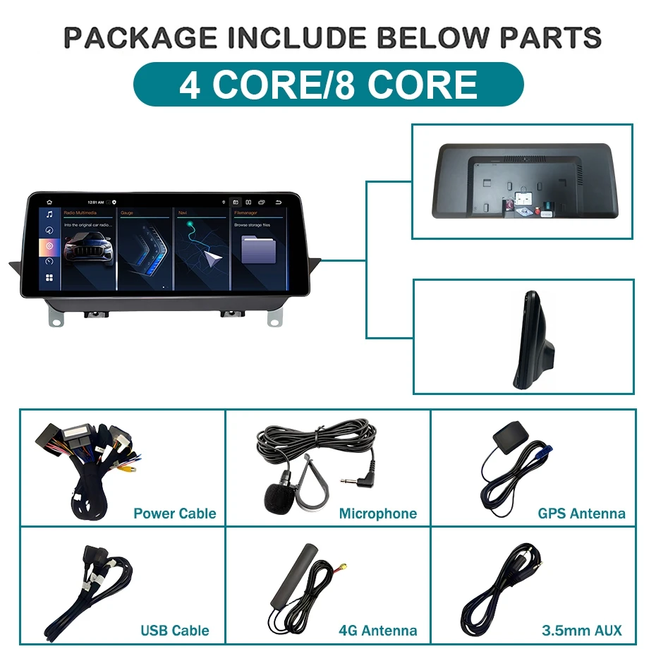 12G 256G Kabelloses Carplay Android 15 Auto-Radio Multimedia-Bildschirm Stereoanlage für BMW X1 E84 2009-2015 CIC iDrive Videoplayer 4G – Detail 2