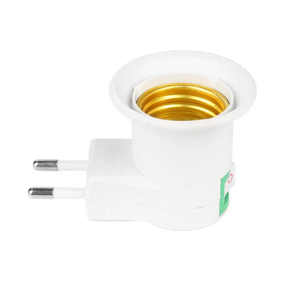 Description Picture 3 of itemE27 Lamp Base Socket EU Plug Wall Screw Night Light LED Bulb Holder Socket Adapter Converter 110-240V With On-off Control Switch