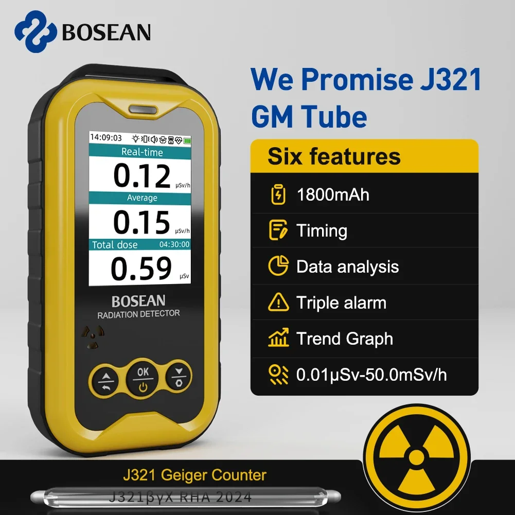 FS5000 Geiger counter Nuclear Radiation Detector X-ray Beta Gamma Radioactivity detector for Hospital for PC software radiation detector geiger counter