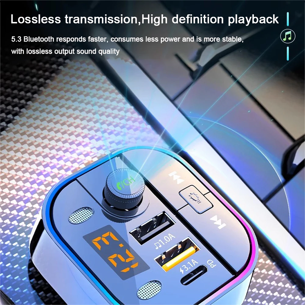 Car Mobile Phone Super Fast Charger Bluetooth Music Player