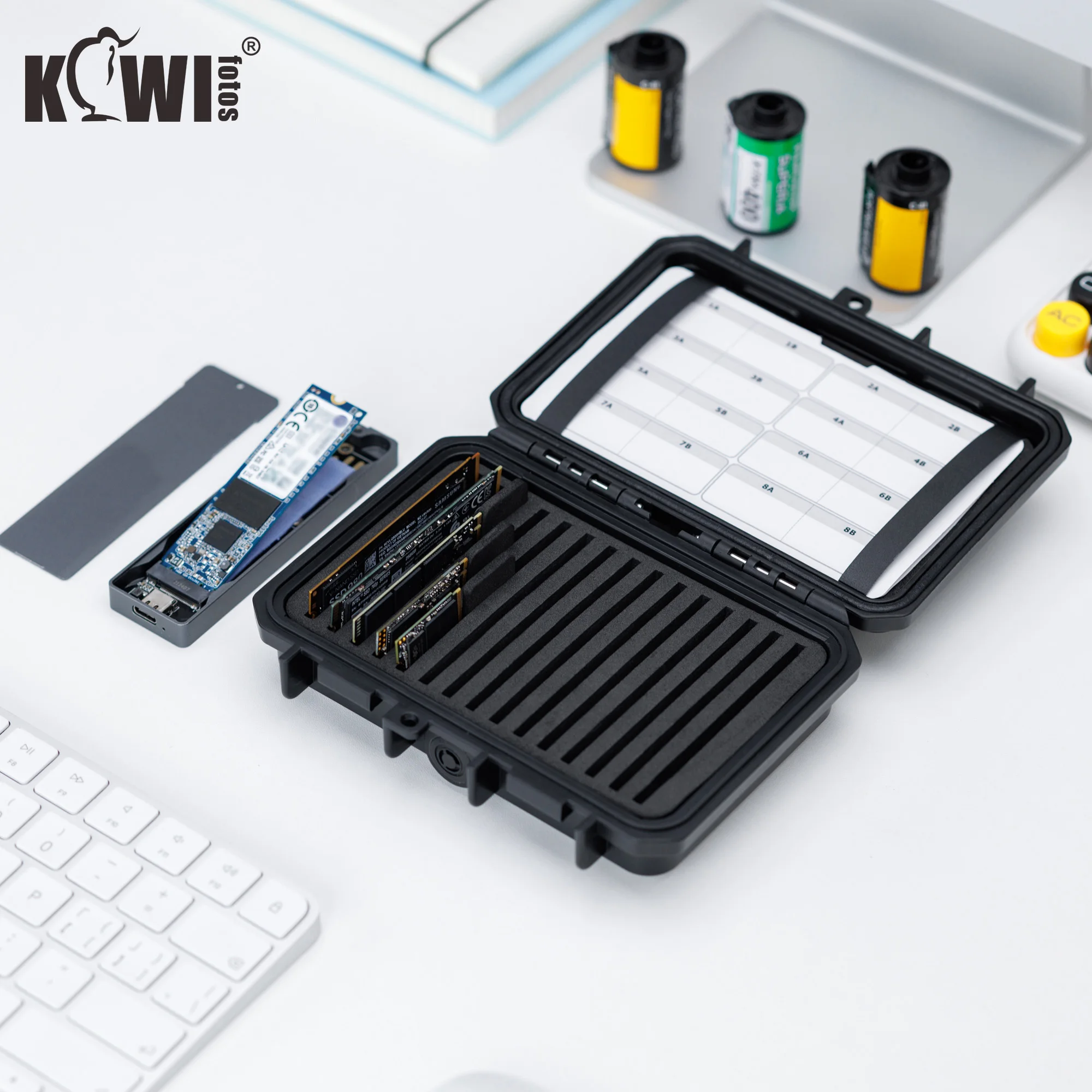 15 Slots M.2 2280 2260 2242 2240 2230 Case, Water-Resistant