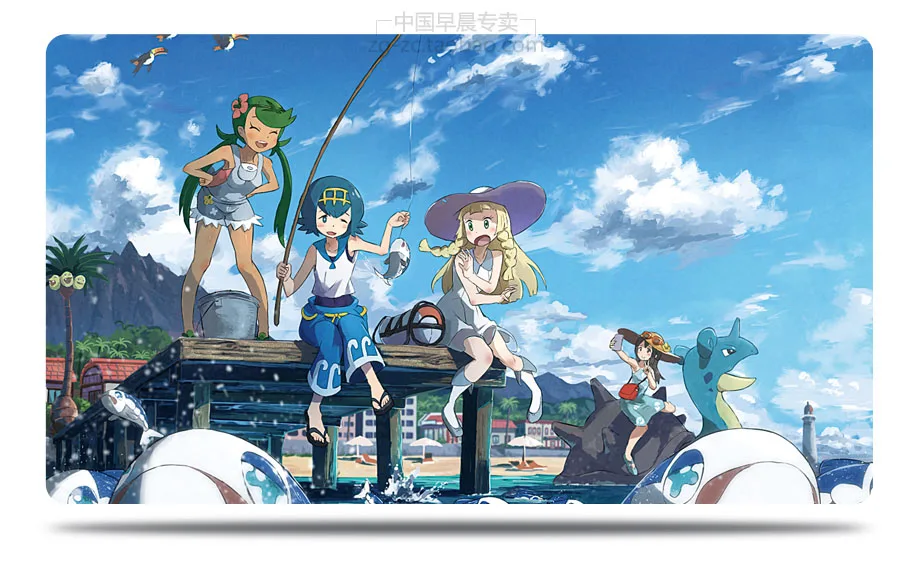 Anime Pokemon Lillie Cartoon Cute Gaming Mouse Pad Mallow ...