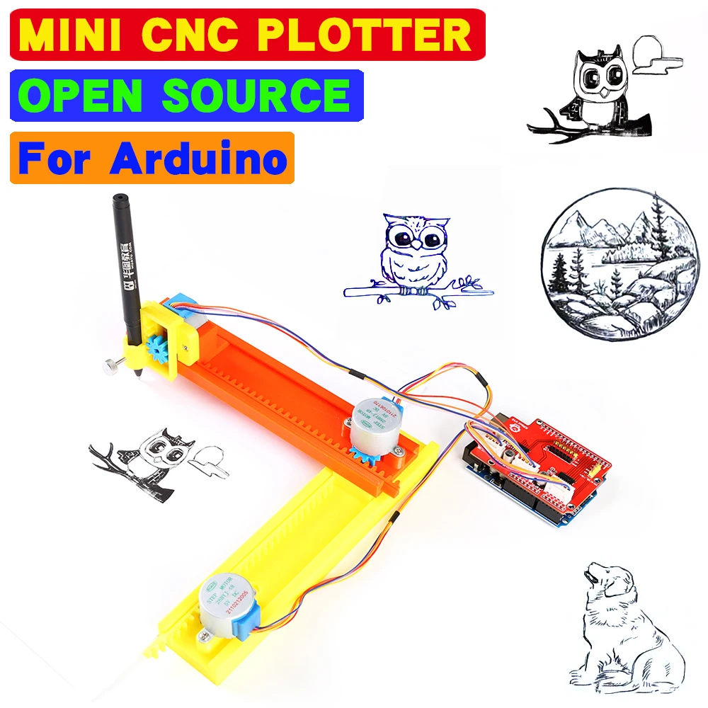 Arduino Faça Você Mesmo Kit Grbl Faça Você Mesmo Mini Router Cnc Máquina Drawbot Caneta Desenho Robô Máquina Lettering Corexy xy Plotter Cnc Inteligente